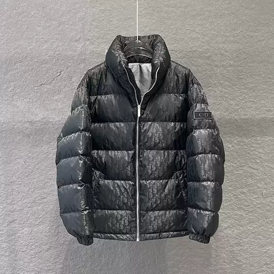 2025 New Men's Stand-Up Collar Letter Jacquard Nylon down Jacket Waterproof and Cold-Resistant down Jacket Inspection Passed and Ready for Sale