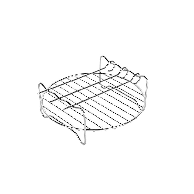 Cross-Border Air Fryer Accessories Set 7inch 8inch Stainless Steel Round Barbecue Grill Electric Fryer Accessories Wholesale