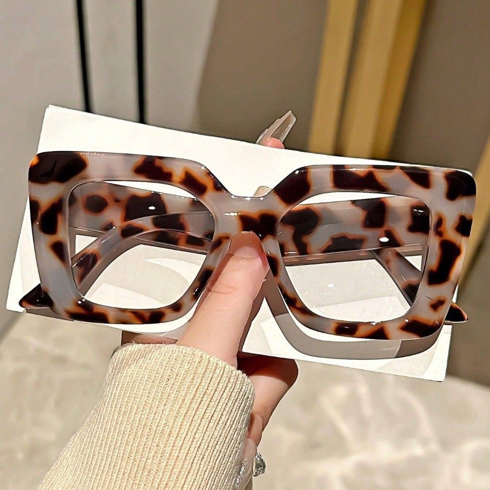 2024 Cross-border New Style Square Large Frame Trendy All-match Fashion Ins Internet Celebrity Same Style Anti-blue Glasses Frame
