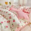 Double-Layer Gauze Four-Piece Set Washed Cotton and Linen Dormitory Three-Piece Set Single and Double Quilt Cover Sheet Brushed Bedding Set Wholesale