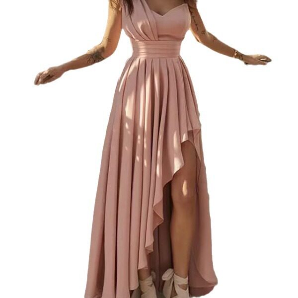 Spring Womens Dress Fashionable Asymmetrical High Waist Design Elegant Evening Gown Wholesale Available