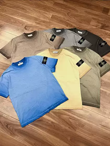 Cross-Border Stone Tie-Dye Trendy Brand Heavyweight 260g Pure Cotton Short-Sleeve T-Shirt Loose Round Neck Basic Style Couple Set