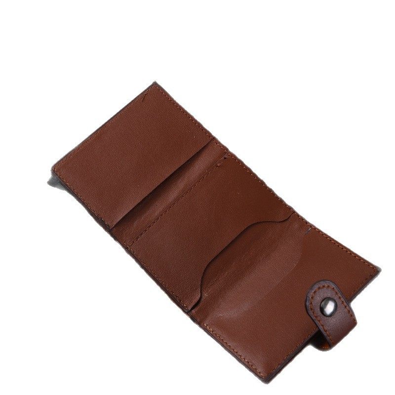 Card Holder Rfid Anti-Theft Credit Card Case Aluminum Alloy Card Box Coin Purse Card Cover with Buckle Bag Leather Card Holder