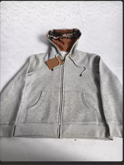 Cross-Border British Style Hooded Men's Jacket, Spring and Autumn, Unisex Fleece Sweatshirt, Cardigan with Zipper, Complete with Three Logos, Customizable Logo