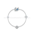 Blue diamond swan white gold bracelet