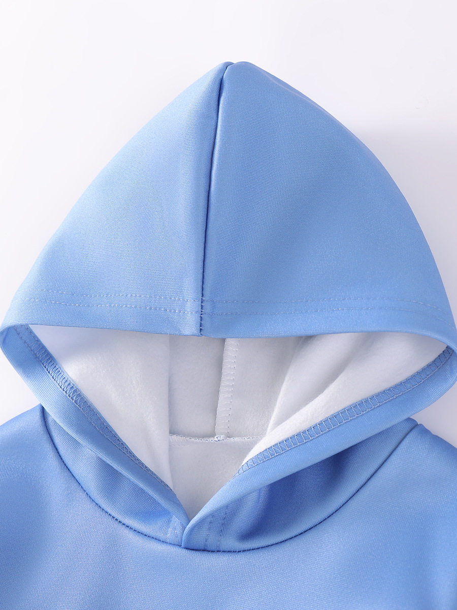 Girls' Cute Hooded Set, Autumn Fleece-Lined Kids' Outfit