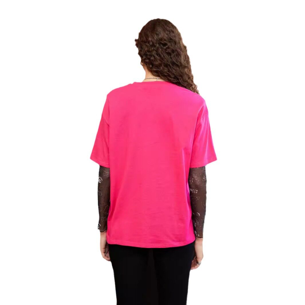 Cotton Printed Short Sleeve T Shirt Womens Casual Wear Comfortable Fit for Summer Ready to Ship