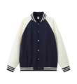 Navy blue and apricot