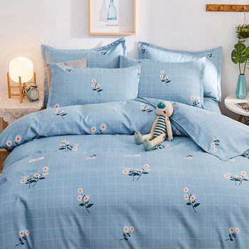 2025 New Plant Cashmere Four-Piece Set Four-Piece Bed Bed Sheets Three-Piece Quilt Cover Printed Dormitory Stall Live Broadcast