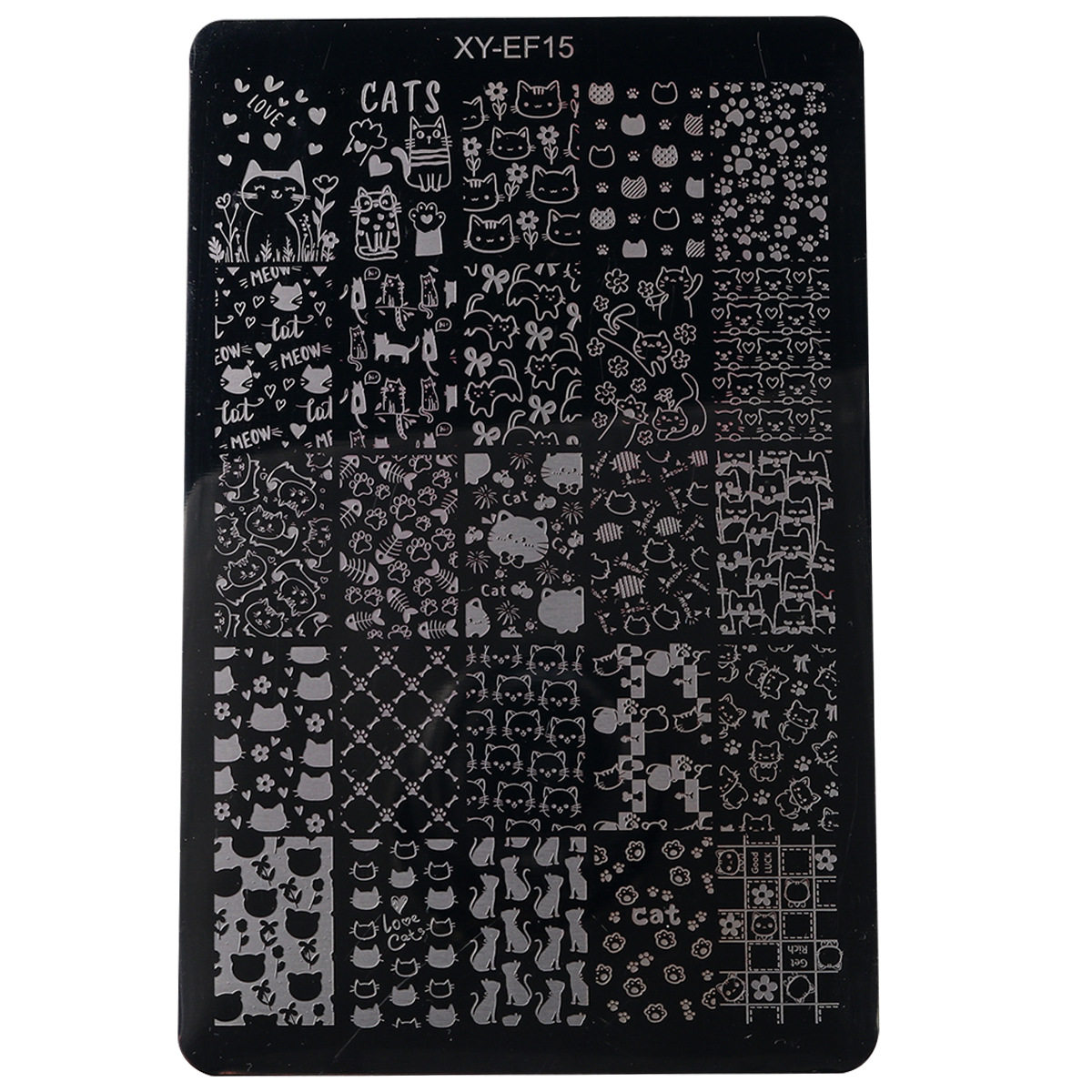 Cross-Border New Nail Art Tools Printed Steel Plate Cat Transfer French Plaid Leopard Print Nail Art Tools