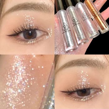 Liquid Eyeshadow Fine Glitter Crystal Glitter Eyes Flash Super Flash Luminous Liquid Pen High Glow Brightening Eyeliner Pen