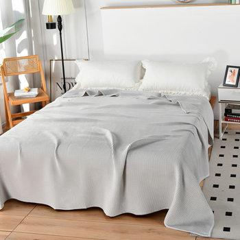 Ins Cross-border Hot-selling Bamboo Cotton Waffle Woven Blanket Lunch Breathable Skin-friendly Soft Four Seasons Available Air-conditioning Quilt
