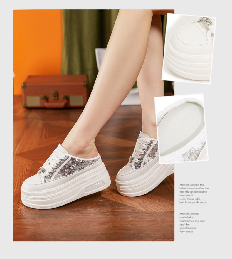 Dép sandal nữ quai chữ V đơn giản mùa hè — Trắng, Đen chi tiết 2