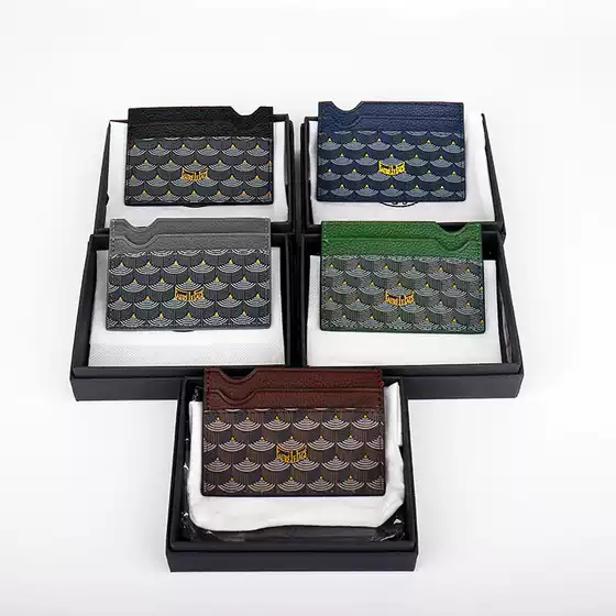Faure le Page Genuine Leather Card Holder Fish Scale Pattern Card Holder Classic Coin Purse Printed Wallet