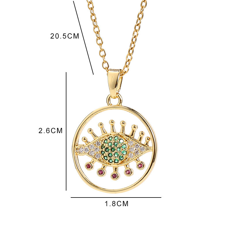 European and American Cross-Border Amazon Popular Jewelry Titanium Steel Clavicle Chain Colorful Zircon Eye Pendant Devil's Eye Necklace
