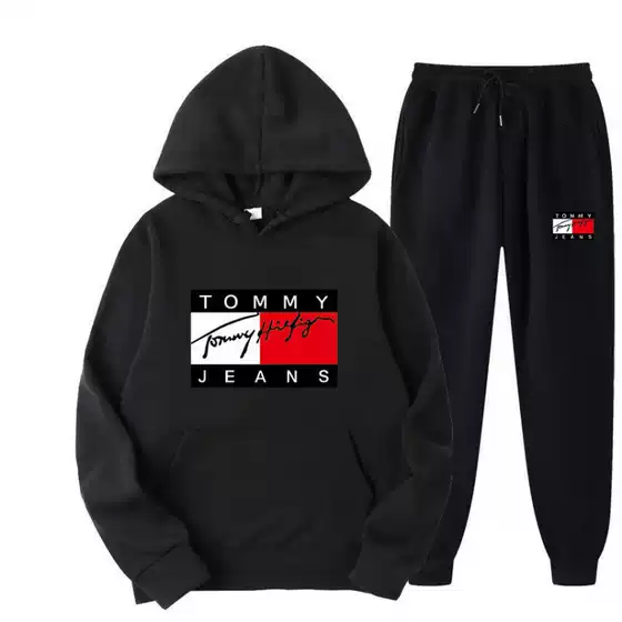 2023 new spring sweater hoodie suit men's loose fleece-lined solid color European and American cross-border foreign trade Women's LOGO