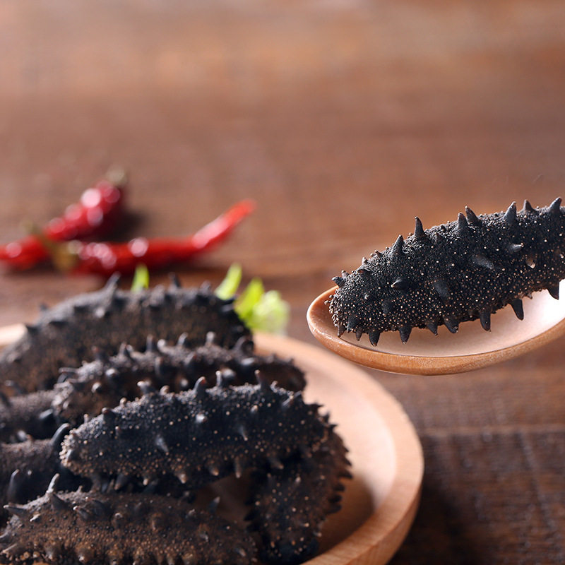 Deep Sea Pure Light Dried Dalian Sea Cucumber Dry Goods One Piece Starting Batch Liaocheng Light Dried Ginseng Bulk Wholesale Sea Cucumber Gift Box