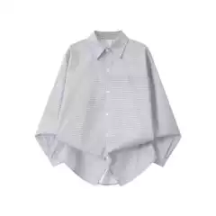 American Retro Lazy Plaid Shirt for Men and Women, High-End Cardigan Jacket, Miu Style College Style Inner Shirt