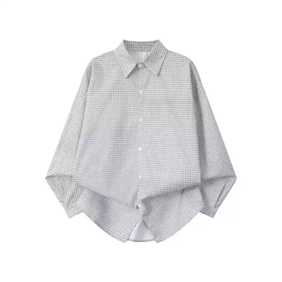 American Retro Lazy Plaid Shirt for Men and Women, High-End Cardigan Jacket, Miu Style College Style Inner Shirt