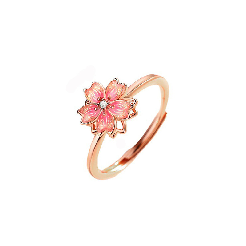 三生三世十里桃花会转动戒指女小众设计食指环生日礼物送女友新款