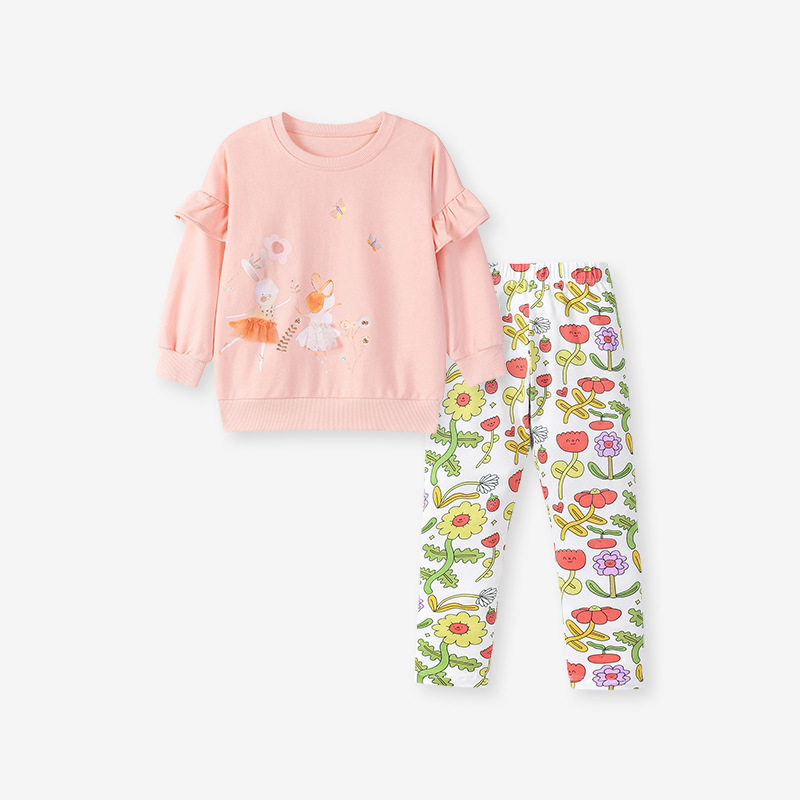 Source Factory Kids' Clothing Wholesale, Autumn Cartoon Girls' Set, [Style] Kids' Outfit