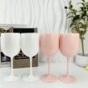 Pp Plastic Wine Glass White Champagne Glass 480ml Single Handle Goblet Plastic Cup Color-Changing Wine Glass