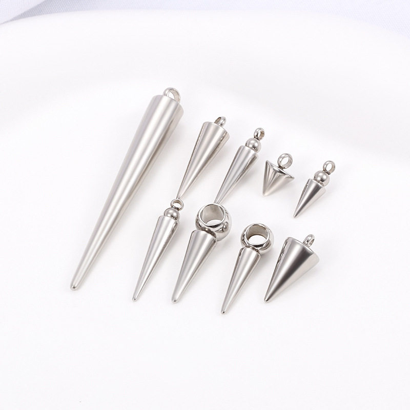 New stainless steel tapered pendant DIY jewelry accessories necklace bracelet hip hop fashion welding beads conical accessories