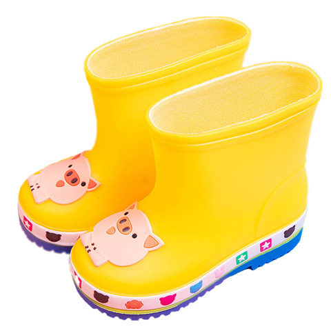 Taobao explosions pig cartoon children's rain shoes boys and girls baby waterproof velvet warm rain shoes cross border