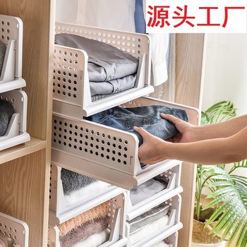 Household layered storage rack drawer-type stackable large-capacity storage basket plastic finishing rack manufacturers wholesale