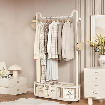 Vertical Dormitory Clothes Rack Bathroom Clothes Rack Floor-Standing Coat Rack Ear-Hanging Clothes Rack Floor-Standing Rental with Wheels Mobile Cat