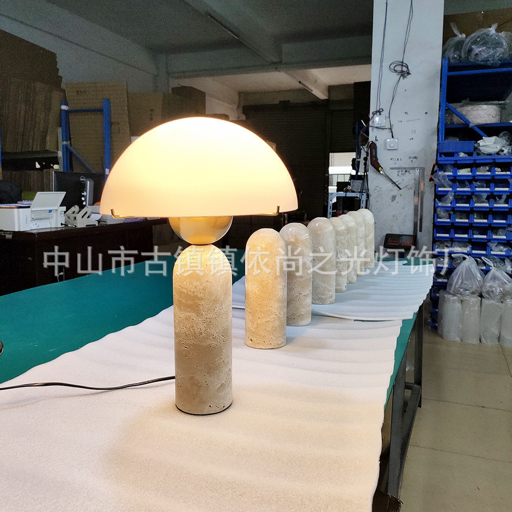 Light Luxury Ins New Post-modern Minimalist Designer Bedroom Bedside Lamp Living Room Decorative Glass Marble Table Lamp