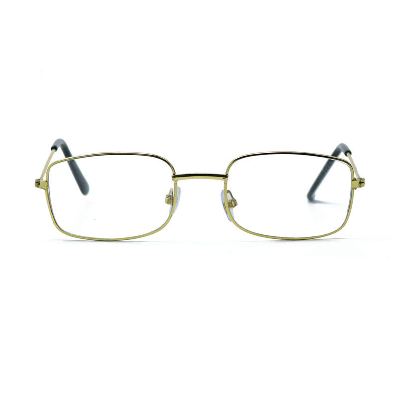 Cross-border Metal Small Box Flat Mirror Artistic Gold Narrow Frame Glasses Frame Halloween Dress-up Props Glasses in stock