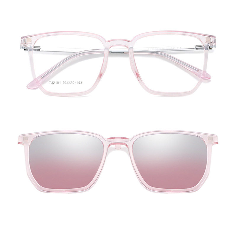 Polarized Magnetic Glasses Retro No-degree Myopia Glasses Frame Magnetic Clip-on Sunglasses Simple Colorful Sunglasses