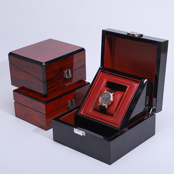 Source Factory Wooden Painted Watch Packaging Storage Box Watch Box Wooden Flip Watch Jewelry Solid Wood Watch Box