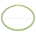 Buckle full diamond gold green diamond necklace