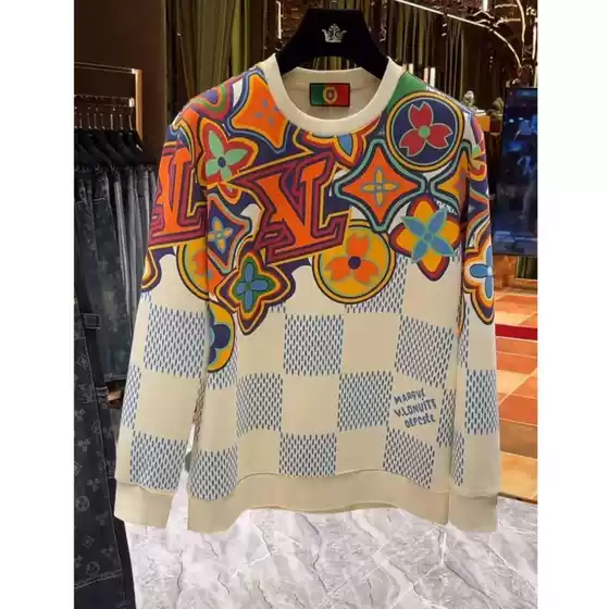 Autumn and Winter New 2024 Light Luxury High Set Fashion Couples Long Sleeve High Color Value Printed Casual Trend