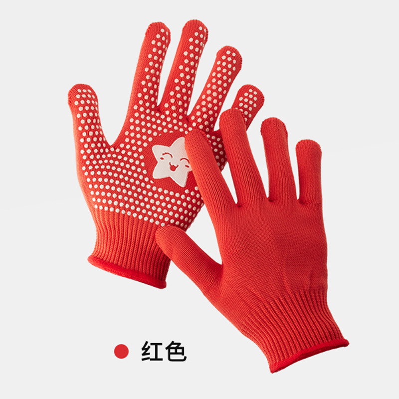 儿童防滑手套劳保防护学校运动会拔河户外活动小朋友白色纱手套