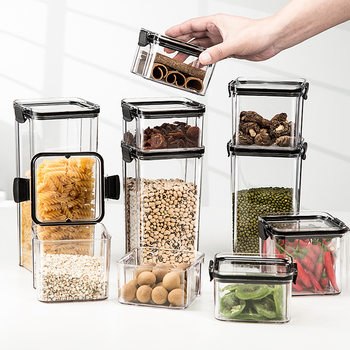 Kitchen Cereals Sealed Jar Household Food Transparent Plastic Tea Storage Jar Snacks Dry Goods Preservation Box