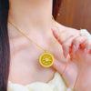 Imitation vietnam gold turnable eight treasure compass pendant necklace women's disc hollow pendant sweater chain wholesale