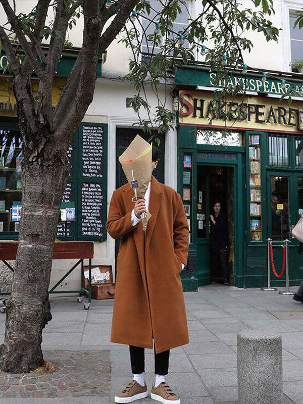Mens Fashion Wool Blend Overcoat Mid Length Stylish Versatile Available in Various Thicknesses Winter Outerwear