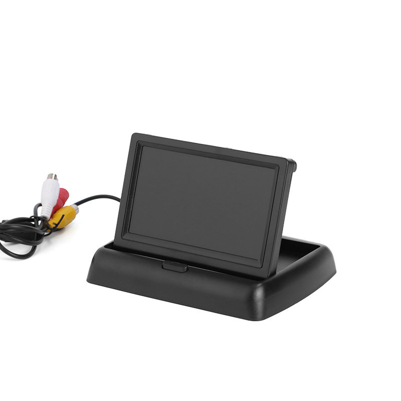 4.3-inch Foldableing Car Monitor Car Universal Reversing Image Rear View Display 2-way Video Input Reversing