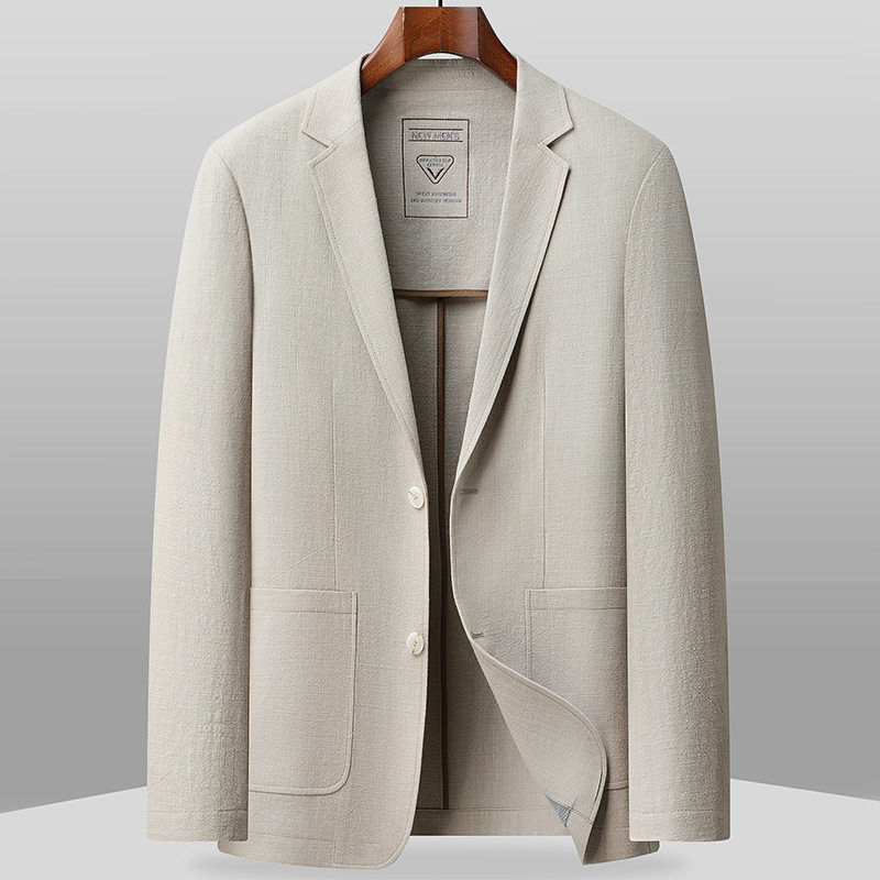 Áo Vest Blazer Nam Cotton Mỏng Không Lót Viền Túi Màu Xanh Dương, Xanh Nhạt, Kem, Đen...