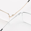 [24001]New Men's Elegant Half-Rim Glasses, Half-Titanium Prescription Eyeglass Frames, Business Casual Style, Trendy Men's Frames