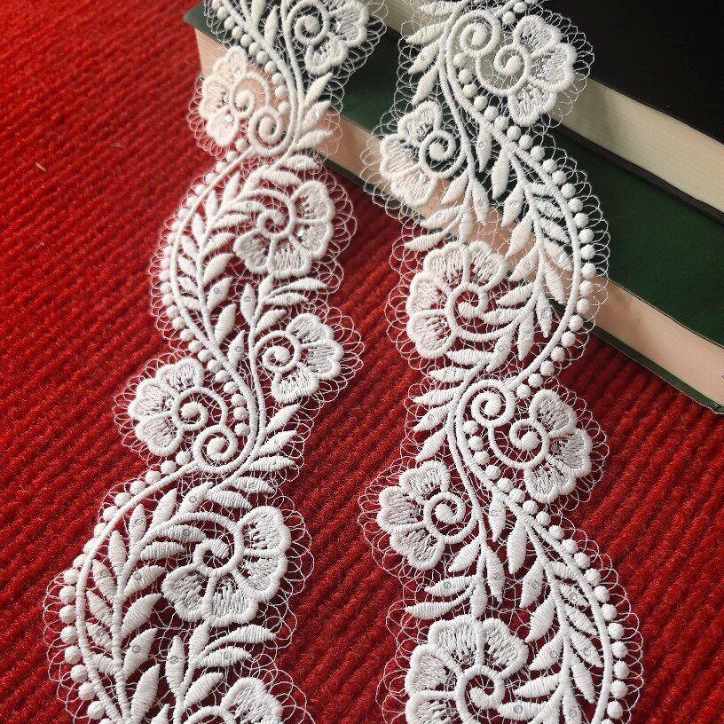 3mm Sequin Fish Silk Thread Water-Soluble Milk Silk Barcode Lace Accessories Lace Clothing Decoration DIY Embroider Lolita