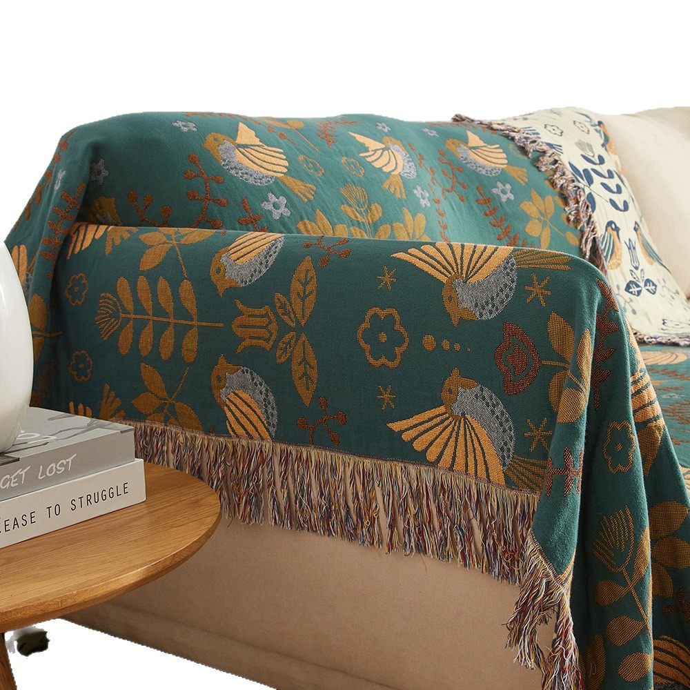Cross-Border Hot Selling Pure Cotton Gauze Blanket Sofa Blanket Towel Quilt Cotton Bohemian Thread Blanket Boho Blanket