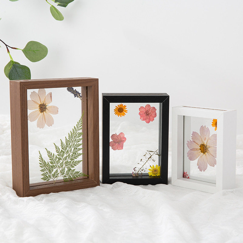 Creative Double-sided Transparent Glass Photo Frame Stereo Square Rectangular diy Specimen Photo Frame