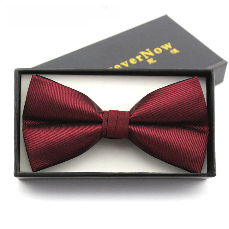 Bow tie men's wedding wedding groom's best man's Korean suit burgundy red men's bow tie trendy neckline