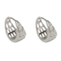 No. 51 silver-zircon drop-shaped earrings (thick real gold plating)