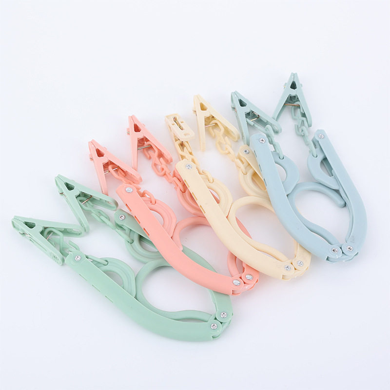 Plastic Folding Clothes Hanger with Clips for Travel, Outdoor Business Trips, Portable Home Use, Student Dormitory Wholesale Drying Rack