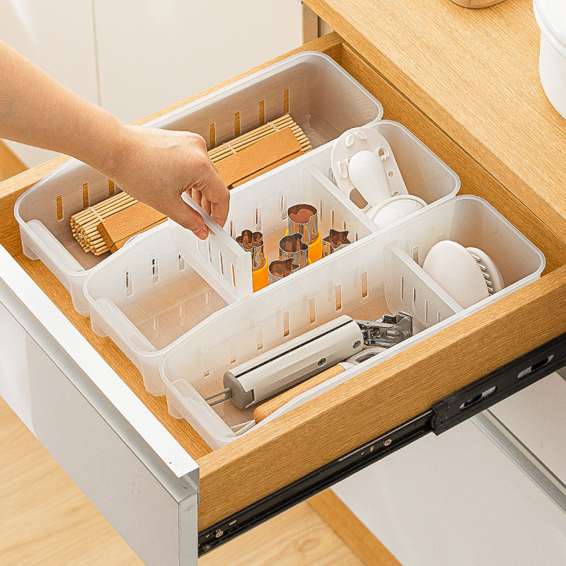 Nachuan refrigerator storage box fruit and vegetable three-partition storage box easy-to-pull drawer-type transparent refrigerator food preservation box